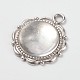 Flower Alloy Pendant Cabochon Settings and Half Round/Dome Clear Glass Cabochons DIY-X0221-AS-FF-2