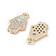 Brass Micro Pave Clear Cubic Zirconia Charms KK-F871-47G-2