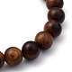 Set di braccialetti elastici con perline in legno naturale unisex X-BJEW-JB05463-7