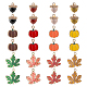 SUNNYCLUE 1 Box 24pcs Fall Charms Bulk Maple Leaf Charm Alloy Enamel Autumn Charms Thanksgiving Leaves Pumpkin Nut Charm for jewellery Making Charms Holiday DIY Earring Bracelet Necklace Women Adults ENAM-SC0003-59-1