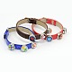 Crack PU Leather Watch Band Clasp Snap Bracelets BJEW-M065-M-1