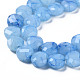 Mèches de perles de verre craquelé peintes au four opaque EGLA-T008-19F-3