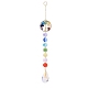 Natural & Synthetic Mixed Gemstone Tree with Glass Window Hanging Suncatchers HJEW-JM00853-04-2