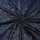 キラキラ光るホログラムスパンデックスマーメイドプリント魚の鱗生地  ストレッチ生地  ブラック  150x0.02cm DIY-WH0304-587B-1