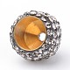 Golden Plated Alloy Rhinestone Terminators Cord Ends RB-G156-05-4