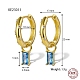 Real 18K Gold Plated 925 Sterling Silver Dangle Hoop Earrings NQ5961-2-1