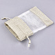 綿＆オーガンジーの梱包袋巾着袋  ダークカーキ  13.1~14.5x9.5~10cm ABAG-S004-09F-10x14-3