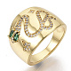 Brass Micro Pave Cubic Zirconia Finger Rings RJEW-S044-066-NF-1