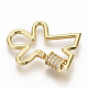 Brass Micro Pave Clear Cubic Zirconia Screw Carabiner Lock Charms ZIRC-S066-001-2