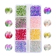 8 Farben transparent sprühlackierte Glasperlen GLAA-YW0001-46-1