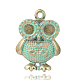 Alliage hibou supports pendentif cabochon PALLOY-O068-28-NF-1
