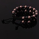 Perles de pierres précieuses mélangées naturelles et synthétiques bracelets de perles tressées BJEW-SW00002-02-4