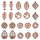 Chgcraft 20 piezas 10 colgantes de madera de nogal natural de estilo WOOD-CA0001-60-1