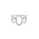 304 anillo de puño envolvente ovalado abierto de acero inoxidable para mujer RJEW-S405-187P-1