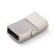 304 Stainless Steel Rectangle Magnetic Clasps with Glue-in Ends STAS-E089-42P-A-2