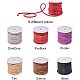 JEWELEADER 6 Rolls 32 Yards Faux Suede Cord 3mm Korean Velvet Flat Leather Lace Beading Thread with Glitter Powder Mixed Color for Jewelry Making Tassel Necklace Earring Braided Bracelet 3x1.4mm LW-PH0002-05-3mm-3