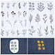 CRASPIRE Flowers Leaves Water Soluble Embroidery Stabilizers Plants Hand Sewing Stick and Stitch Transfers Paper Wash Away Pre-Printed Self Adhesive Patterns for Bags Cloth Sewing Lovers Beginner DIY-WH0488-17L-1