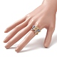Растяжимое кольцо в виде бабочки из стеклянных бисеров для женщин RJEW-MZ00004-4