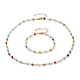 Ограненные стеклянные браслеты и ожерелья из бисера комплекты украшений SJEW-JS01160-1