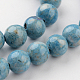 Dyed Natural Fossil Beads Strands G-E328-6mm-20-2