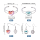 Superfindings fai da te braccialetto a cuore e kit per la ricerca di orecchini FIND-FH0003-47-4