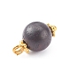 Natural Wood Beads Round Charms PALLOY-JF00659-4