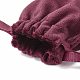 ビロードのアクセサリー類の巾着袋  サテンリボン付き  長方形  ファイヤーブリック  10x8x0.3cm TP-D001-01A-07-3