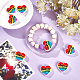 CHGCRAFT 8Pcs Pride Rainbow Theme Food Grade Eco-Friendly Silicone Beads SIL-CA0001-34-4