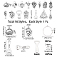 SUNNYCLUE 1 Box 16Pcs 16 Styles Wine Glass Charm Rings Bulk Food Wine Charms Silver Glass Maker Identifier Stainless Steel Goblet Glass Tags Rings Tasting Party Decoration Supplies Wine Favors DIY-SC0018-49-2