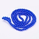 Blue Color Spray Painted Round Imitation Jade Glass Beads Strands X-DGLA-S076-6mm-33-2