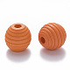 Painted Natural Wood Beehive European Beads WOOD-Q040-019A-A06-2