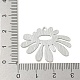 ラックメッキ真鍮チャーム  花のチャーム  プラチナ  22.5x29x0.5mm  穴：1.8x1mm KK-K351-08P-3