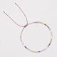 Плетеный браслет из стеклянных бусин для женщин BJEW-BB7272742-D-1