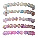 5Pcs 5 Color Crackle Glass Round Beaded Stretch Bracelets Set BJEW-JB09695-01-1