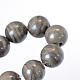 Natürliche schwarzem Holz Spitze Stein runden Perle Stränge X-G-E334-10mm-03-4