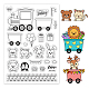 GLOBLELAND Birthday Clear Stamps Animals Train Railway Silicone Clear Stamp Seals for Cards Making DIY Scrapbooking Photo Journal Album Decoration DIY-WH0167-56-841-1