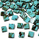 2穴不透明ガラスシードビーズ  アンティークスタイル  長方形  ミディアムターコイズ  5x4.5~5.5x2~2.5mm  穴：0.5~0.8mm SEED-N004-001-A03-1