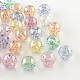 Perles rondes en acrylique transparent de couleur AB X-TACR-D005-14mm-M-1