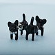 合金漫画犬フロントバックスタッドピアス  女性のための動物のアクセサリー  ブラック  15x18mm JE913A-3