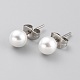 Boucles d'oreilles boule en acrylique imitation perle STAS-Z035-05D-01-1