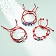 6Pcs 6 Style Alloy Hamsa Hand & Resin Evil Eye Braided Bead Bracelets Set BJEW-JB08370-2