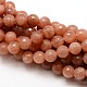 Aaa grade sunstone de pierre naturelle perles rondes à facettes brins G-E251-35-6mm-1