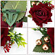 Craspire dasilk 2 Uds flor rosa broche de seda con plástico AJEW-CP0001-64-4