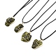 Halskette mit Glasanhänger für Männer und Frauen NJEW-D295-02-1-1