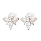 Bees Brass Micro Pave Cubic Zirconia Stud Earrings EJEW-L270-27P-1