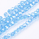 Chapelets de perles en verre électroplaqué X-EGLA-R016-4m-8-1