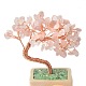 Árbol del dinero del corazón decoraciones de exhibición de bonsái de cuarzo rosa natural DJEW-G027-16RG-03-4