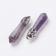 Natural Amethyst Pointed Pendants G-P309-03-2