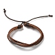 6Pcs 6 Style Adjustable Braided Imitation Leather Cord Bracelet Set with Waxed Cord for Men BJEW-F458-12-3