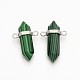 Synthetic Malachite Bullet Pointed Pendants G-F176-20-1